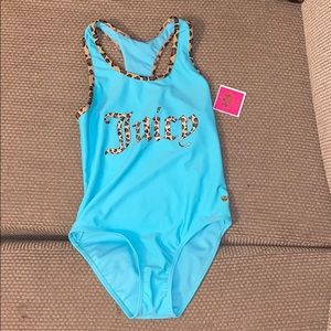Juicy Couture Swimsuit Color:Blue & Cheetah print